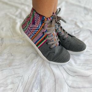 Boho textile high tops sneakers, bohemian shoes